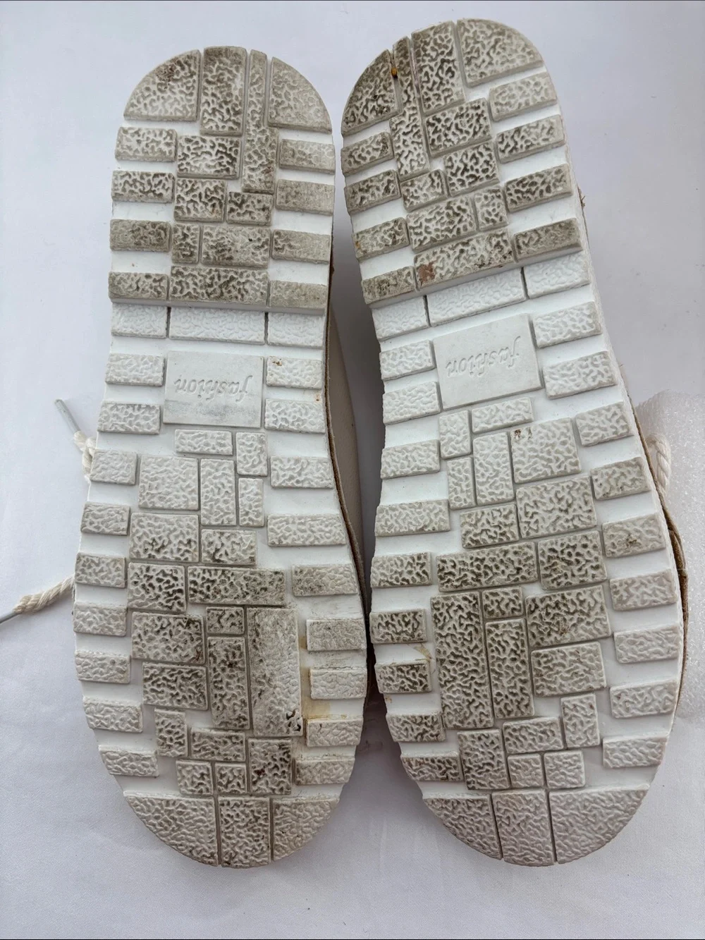 Fashion Women's 9.5 Casual Lace-Up Leather/Suede Flats - White & Cream #743